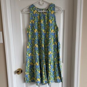 NWT LOFT Blue Lemon-Print Sleeveless Sundress